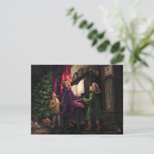 Weihnachtslied Feiertagspostkarte (Stehend Vorderseite)