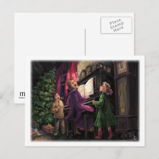 Weihnachtslied Feiertagspostkarte (Vorne/Hinten)