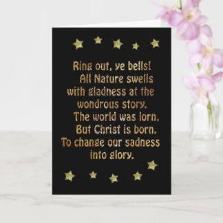 Weihnachtslied Gold Gedicht von Paul Laurence Dunb Karte