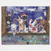 Weihnachtslied - Happy Animal Party Funny Painting Fleecedecke (Vorderseite (Horizontal))