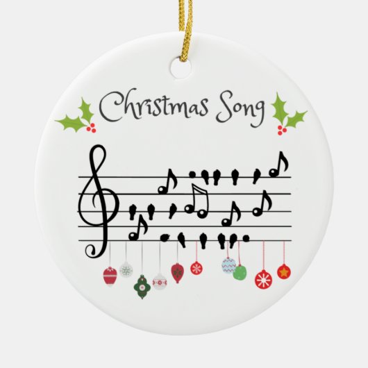 Weihnachtslied Keramik Ornament (Vorne)
