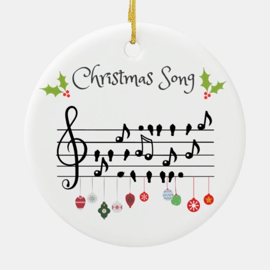 Weihnachtslied Keramik Ornament (Hinten)