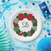 Weihnachtslied mit benutzerdefinierten Monogram-Pa Pappteller (Party)