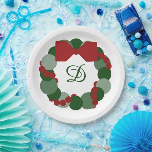 Weihnachtslied mit benutzerdefinierten Monogram-Pa Pappteller (Party)