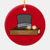 Weihnachtslied mit Top Hat Keramikornament (Hinten)