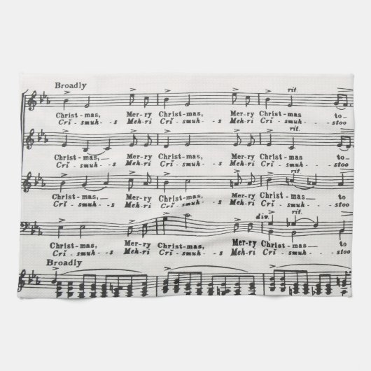 Weihnachtslied-Noten Küchentuch (Horizontal)