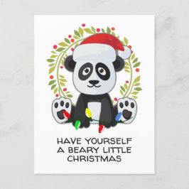 Weihnachtslied Panda Feiertagspostkarte