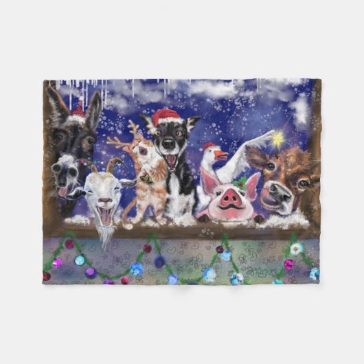 Weihnachtslied - Party Fleecedecke (Vorderseite (Horizontal))