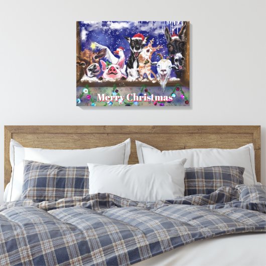 Weihnachtslied - Party - Frohe Weihnachten - Leinwanddruck (Insitu (Schlafzimmer))
