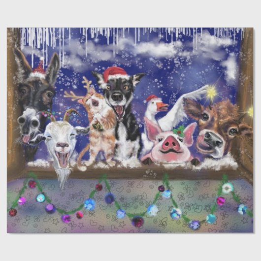 Weihnachtslied - Party Geschenkpapier (Flach)