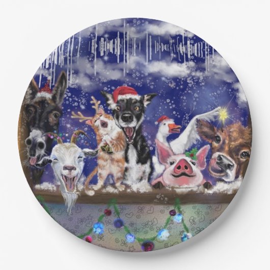 Weihnachtslied - Party Pappteller (Vorderseite)