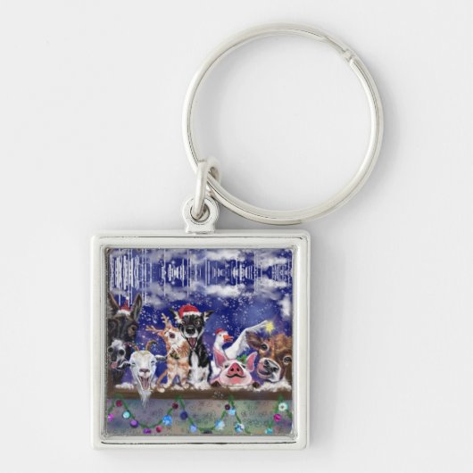 Weihnachtslied - Party Schlüsselanhänger (Vorne)