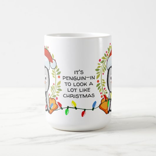 Weihnachtslied Pinguin Kaffeetasse (Mittel)