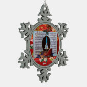 Weihnachtslied Schneeflocken Zinn-Ornament (Links)