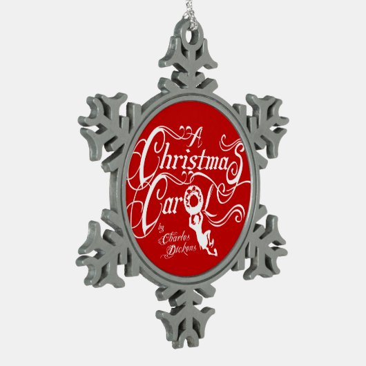 Weihnachtslied Schneeflocken Zinn-Ornament (Links)