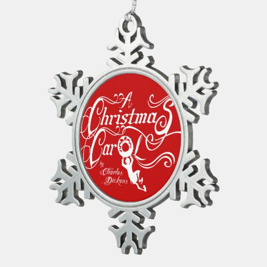 Weihnachtslied Schneeflocken Zinn-Ornament (Rechts)