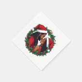 Weihnachtslied - Schwarze Liebe Serviette (Ecke)