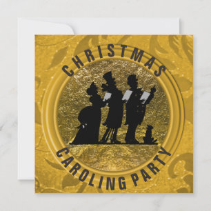 Weihnachtslied Singen Elegant Schwarz Gold Einladung