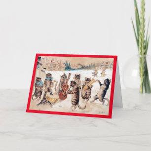 Weihnachtslied Singen, Louis Wain Karte