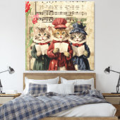 Weihnachtslied singende Katzen Leinwanddruck (Insitu (Schlafzimmer))