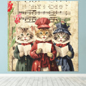 Weihnachtslied singende Katzen Leinwanddruck (Insitu (Holzboden))