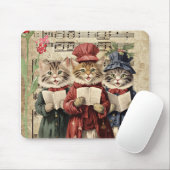 Weihnachtslied singenende Katzen Mousepad (Mit Mouse)