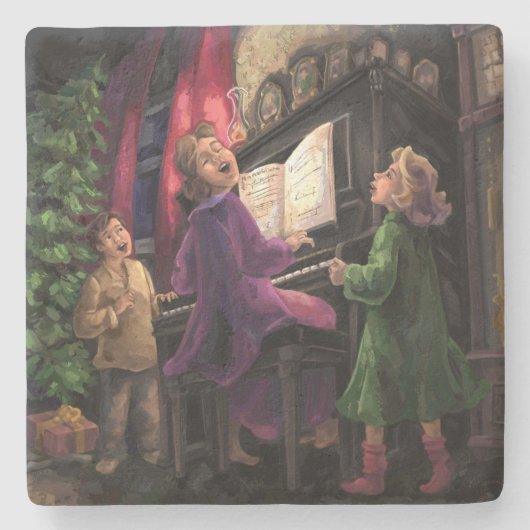 Weihnachtslied Steinuntersetzer (Vorderseite)