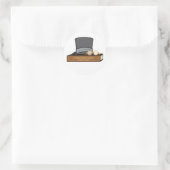 Weihnachtslied und englischer Top Hat Runder Aufkleber (Tasche)