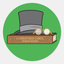 Weihnachtslied und englischer Top Hat Runder Aufkleber