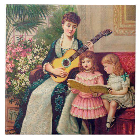 Weihnachtslied von 1888, Lithografie, Fliese (Vorderseite)