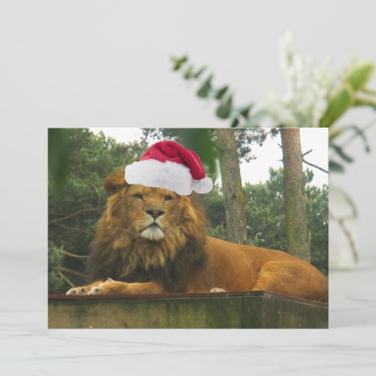 Weihnachtslied Weihnachtsmannmütze Einladung (Stehend Vorderseite)