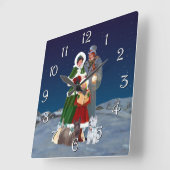 Weihnachtsliede Quadratische Wanduhr (Winkel)