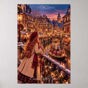 Weihnachtslieder am Kanal Colmar Frankreich Weihna Poster