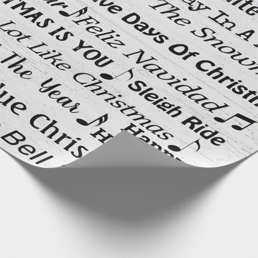 Weihnachtslieder auf dem Holzumschlagpapier Geschenkpapier (Ecke)