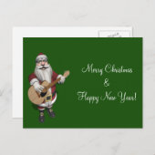 Weihnachtslieder auf seiner Gitarre Feiertagspostkarte (Vorne/Hinten)