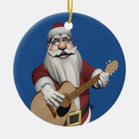 Weihnachtslieder auf seiner Gitarre Keramik Ornament (Vorne)