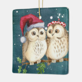 Weihnachtslieder auf Zweig nachts Keramikornament (Links)