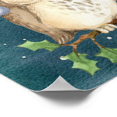 Weihnachtslieder auf Zweig nachts Poster (Ecke)