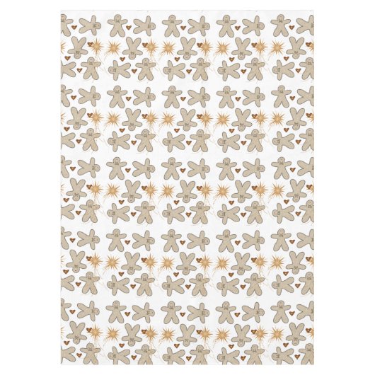Weihnachtslieder, Beige Gingerbread Mann Tischdecke (Vorderseite)