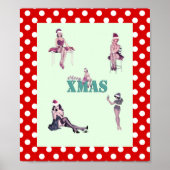 Weihnachtslieder, Button-up Girls XMAS Kunstdrucke Poster (Vorne)
