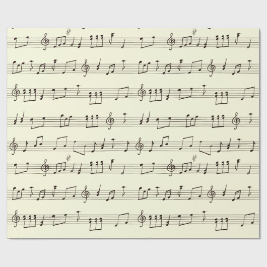 Weihnachtslieder Carols Musical Score Notes Geschenkpapier (Flach)