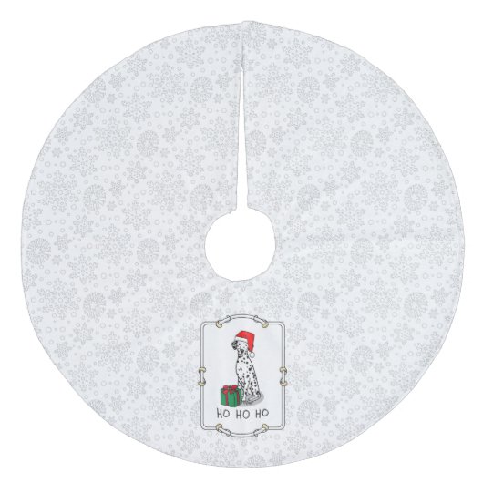 Weihnachtslieder Dalmatiner Hund (schwarz 1) Niedl Fleece Weihnachtsbaumdecke (Vorderseite)