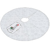 Weihnachtslieder Dalmatiner Hund (schwarz 1) Niedl Fleece Weihnachtsbaumdecke (Schrägansicht)