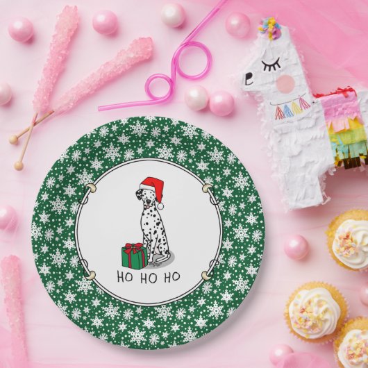 Weihnachtslieder Dalmatiner Hund (schwarz 1) Niedl Pappteller (Party)