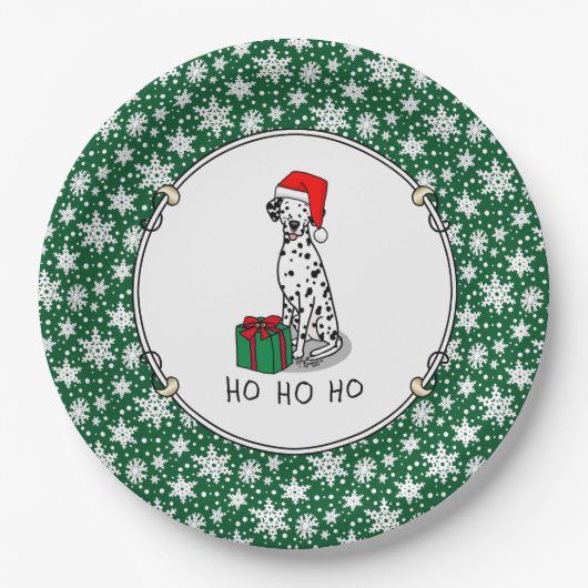Weihnachtslieder Dalmatiner Hund (schwarz 1) Niedl Pappteller (Vorderseite)
