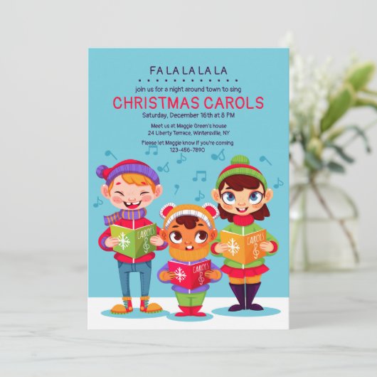 Weihnachtslieder - Einladung (Stehend Vorderseite)