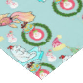 Weihnachtslieder, Eisbär Santa Tree Tischdecke (Schrägansicht)