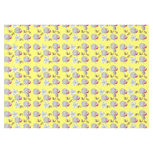Weihnachtslieder, Elf, Weihnachtsmann, Rentier Tischdecke (Vorderseite (Horizontal))