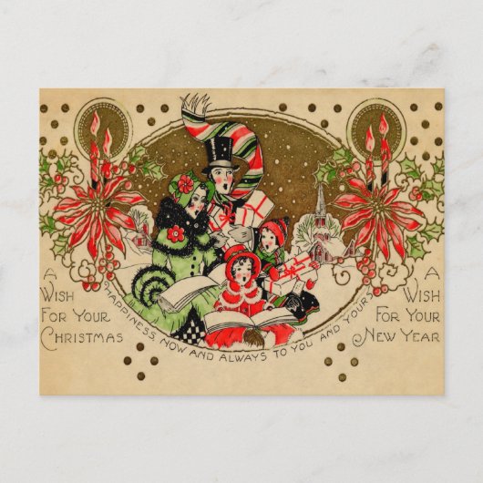 Weihnachtslieder Feiertagspostkarte (Vorderseite)