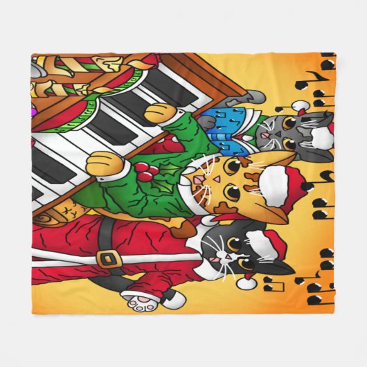 Weihnachtslieder Fleecedecke (Vorderseite (Horizontal))